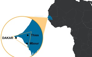 Africa Silhouette and 3-city Inset Africa Silhouette and 3-city Inset